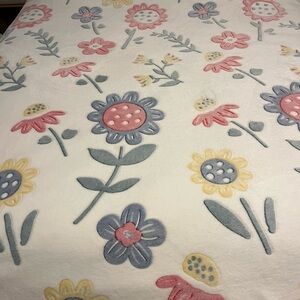 Floral Duvet Cover Set Reversible  Gray Bedspread Blanket with 2 Pillow Shams